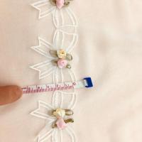 手工立体花边白色蕾丝网服装花边辅料刺绣布帖窗帘花边 裙摆花边 A3001#1米15朵 0.5米