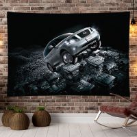 炫酷跑车汽车背景布ins挂布汽美工作室装饰品汽车改装店墙布挂旗 01 宽60高40(送安装包)