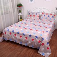 [亲肤磨毛单件床单]单人双人三件套床单聚酯纤维床单枕套多规格 炫彩星星 抢7.9 2.0*2.3米 单件床单