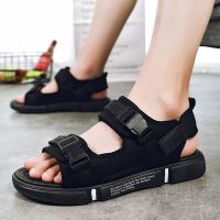 2021夏季新款真皮头层皮凉鞋男透气手工凉拖一体两用沙滩鞋拖鞋男 [927]全黑 38