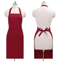 女防水防油服务员小围裙厨房饭围腰餐厅男厨师PⅤC防污半身挂脖 特价枣红色长围裙