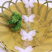 5cm宽10朵 薄纱蝴蝶双层钉珠diy小饰品婚纱装饰蕾丝花边辅料 白色 10pcs