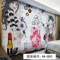 美容院专属隔断帘高档窗帘挂钩打孔式纱帘不透人遮光布魔术贴门帘 M-001 纯白雪纺纱/每米[不印花]