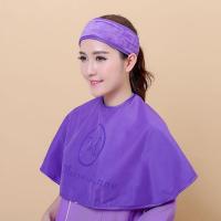 美容束发带美容围巾刺绣包头巾围布围脖化妆面膜洗脸用束发带 紫色双层套装
