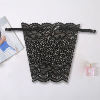 一片式遮胸布抹胸裹胸防走光神器薄款无痕内衣文胸吊带打底防跑光 四叶草[黑色]蕾丝裹胸 均码