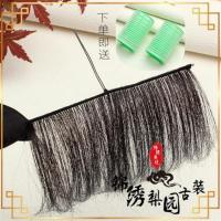 戏曲古装头饰假发越京黄梅戏戏剧用品花旦小旦头套真发刘海齐眉穗 中间铁丝款送卷发卷