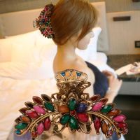 头饰韩版简约发夹大号抓夹耐摔洗澡发抓夹盘发爪发卡材质合金10cm TS0073彩色