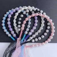 发光珍珠头箍复古蕾丝头饰系带蝴蝶结仙女发带夜市地摊批发爆款 不发光发带 1个