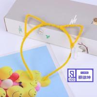 蔡徐坤应援发光小猫咪猫兔耳朵发箍头箍头饰演唱会发夹特价 猫耳朵加最小号名牌