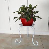 欧式花架落地式铁艺多层花篮架客厅阳台绿萝吊兰花架多功能花盆架 加固26cm单层白色