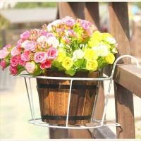 窗台挂架阳台栏杆绿萝花架悬挂花盆护栏花架特价简约加大加粗 白色 铁线款1个装