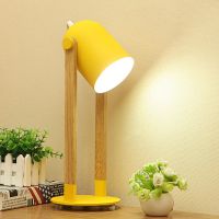 北欧创意笔筒小台灯护眼书桌学生学习宿舍无频闪ins 少女床头插电 按钮开关(拍下就送笔筒) 黄色(普通灯泡)