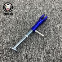 摩托车脚撑电动车可调节边撑改装单边脚架小猴子鬼火侧支架 [螺纹调节款]蓝色