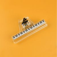 台湾透明乐谱夹创意钢琴音符高颜值塑料收纳曲谱文件夹子音乐文具 透明白钢琴款