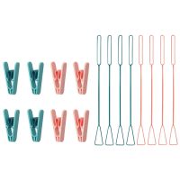 [宜家代购]斯波利带挂绳晾衣夹8件装防风夹子夹袜子内裤 带挂绳的8件装