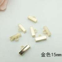 金属纽扣扣子专卖金属长条一字纽扣装饰扣西装外套大衣毛衣衬衫扣 15mm金色(5个)