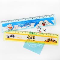 [20片装]塑料卡通尺子15cm透明直尺波浪线形学生画图测量尺 20把/袋 男款[小黄人+哆啦A梦]