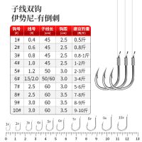 岚图伊势尼鱼钩绑好套装伊豆子线双钩成品防缠绕鲫鲤鱼钩全套倒刺 伊势尼(有倒刺)黑色20付 钩1#线0.4#子线全长45C