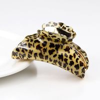 简约韩版亚克力豹纹大号抓夹中号盘发抓发饰女头饰品洗澡洗脸发夹 亚克力发夹--豹纹