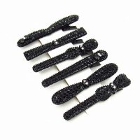 6支装韩版鸭嘴夹刘海发夹黑钻发饰品水钻盘发夹子边夹碎发夹发卡 6支装