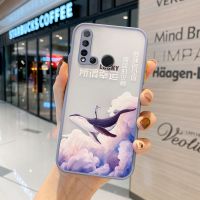 华为nova5i手机壳男女镜头全包防摔GLK-AL00磨砂肤感透明可爱卡通 [肤感镜头全包]幸运鲸鱼 华为GLK-AL0