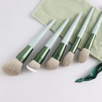 Too Faced 化妆刷软毛面部渲染刷眼影刷12支全套+收纳袋 抹茶绿 铝管
