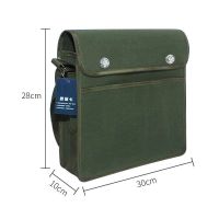 电工专用工具包帆布包大号多功能维修木工五金挎包耐磨加厚工具袋 半覆盖:长30宽11高28