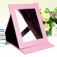 折叠便携高清化妆镜女生宿舍PU台式精致彩面镜子 小号