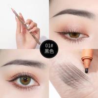 李佳琦推荐超极细拉线眉笔女防水防汗持久不脱色初学者野生奇 (单头)01黑色+10片刀片