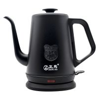 正马电热烧水壶家用全自动茶壶长嘴泡茶专用小型容量304不锈钢壶 1.2L金刚黑【超强防水】送除洉剂