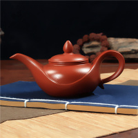 紫砂壶素面长嘴茶壶泥壶神灯壶特色摆设装饰可养泡茶壶紫砂茶壶 红色