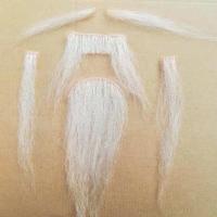 戏曲戏剧粘胡长 法海胡子眉毛 假胡须花白色 万圣节舞台表演道具 白色+双面胶