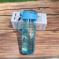 带吸管大容量喝水杯男女学生韩版夏天潮流塑料杯子户外便携式水瓶 无吸管款 单杯