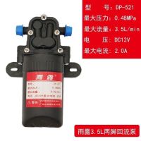 雨露DP-521水泵12V直流微型隔膜泵自吸泵洗车浇花喷雾器农用家用 两脚521雨露3.5L 一个(送卡扣一个 小七字弯