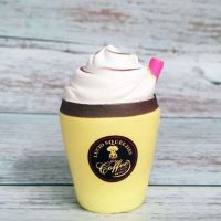 squishy慢回弹玩具仿真蛋糕面包汉堡模型带香味儿童玩具摄影道具 黄色吸管杯