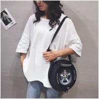 搞怪创意轮胎包包女2021新款潮ins大容量斜挎包女轱辘小包单肩包 黑色