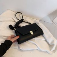 斜挎包女包包夏2021新款潮时尚腋下包法国小众百搭ins链条小方包 黑色