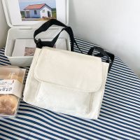 帆布包包女学生韩版ins斜挎包新款小雏菊可爱百搭单肩大容量书包 白色+(小款纯色光板)