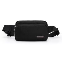 2020新款简约男士牛津布腰包防水轻便收钱包生意包休闲潮骑行包 黑