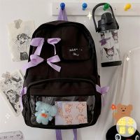 INS风少女软妹双肩包 日系学院风女生背包森系文艺小清新学生书包 INS软妹黑(无挂件无徽章) 收藏店铺 送礼物 优先发