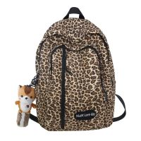 书包女韩版ins时尚百搭2020新款豹纹大容量背包高中大学生双肩包 豹纹 单包