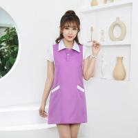 养生美甲工作服美容院美容师美甲店母婴时尚韩版服务员超市工装lo 紫罗兰白领