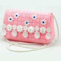 十字绣包包自己绣初学者学生手工简单绣2019新款创意手提包挎包 清新小包图片色+珍珠带子 吸扣