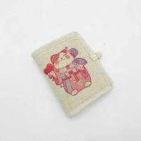 复古钱包女短款折叠卡包学生2019新款韩版零钱包 短款布艺钱夹女 姻缘喵喵