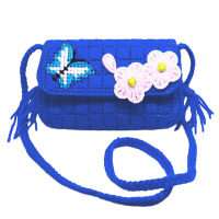 小号包包3D十字绣挎包手提包毛线立体绣钱包储物收纳盒免裁剪套件 宝蓝