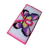 2020新款手工艺术DIY材料包毛线十字绣5D立体绣长款卡包包钱包 蝴蝶钱包--材料包要自己做