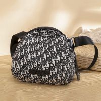 南极人包包2021新款印花帆布包时尚休闲斜挎包百搭贝壳包单肩女包 [NN-6619]黑色