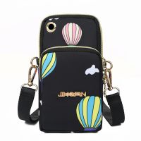 馨逸装手机包女斜挎迷你小包包放手机袋子挂脖布袋便携手腕零钱包 气球黑色