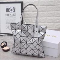 三宅一生同款包包几何菱格包手提包时尚折叠女包菱形单肩包托特包 珠光银6*6