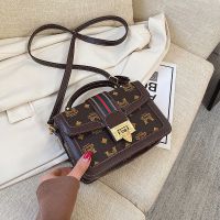 轻奢品牌女士包包2021新款高档大气手提包时尚单肩斜挎小方包 咖色